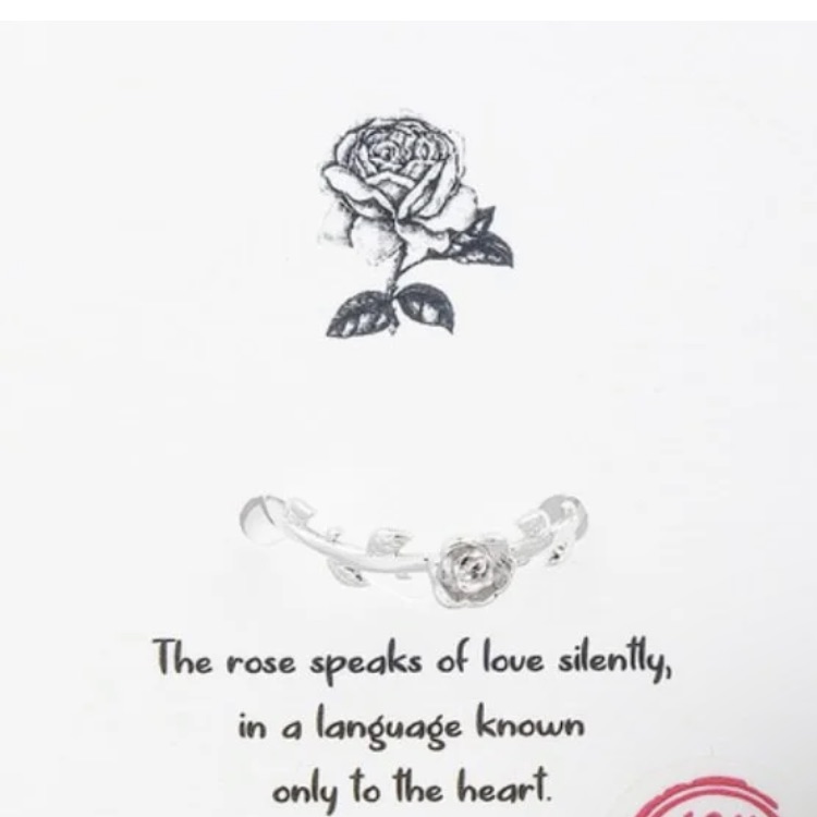 Silver Rose Adjustable Ring